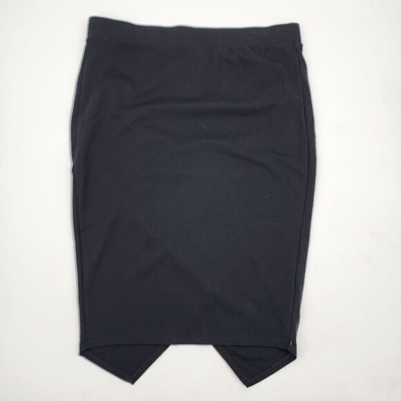 Torrid 2 Womens 18/20 Black Midi Envelope Back Skirt Stretch Waist NEW - Picture 1 of 6
